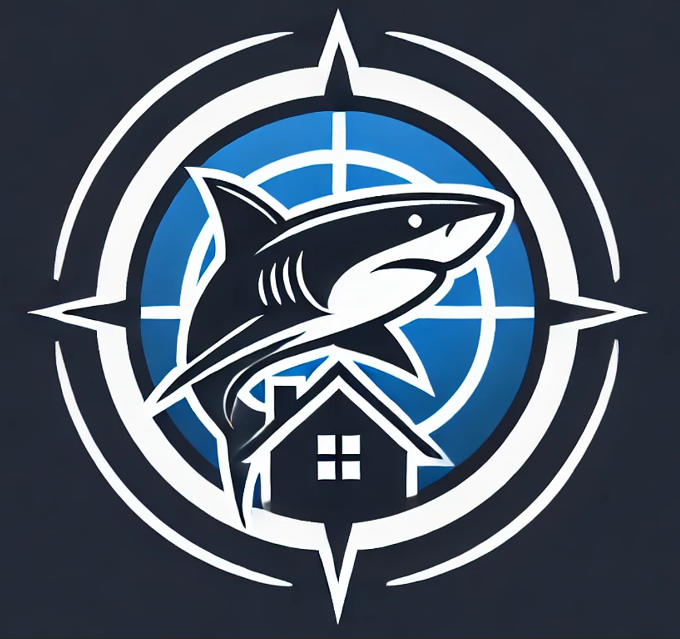 LandShark Mastermind shark and compass logo